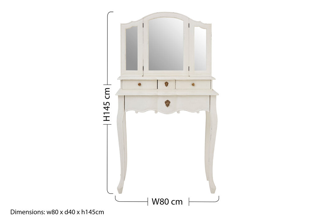 Stirling Dressing Table With Mirror White