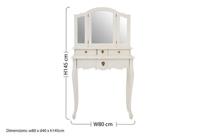 Stirling Dressing Table With Mirror White