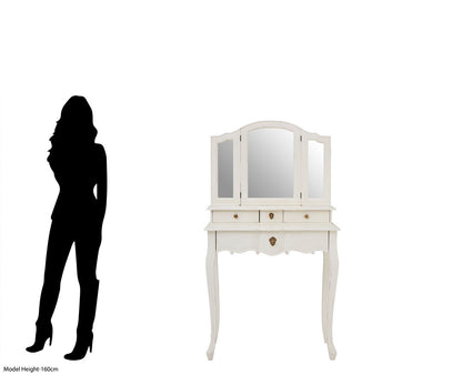 Stirling Dressing Table With Mirror White