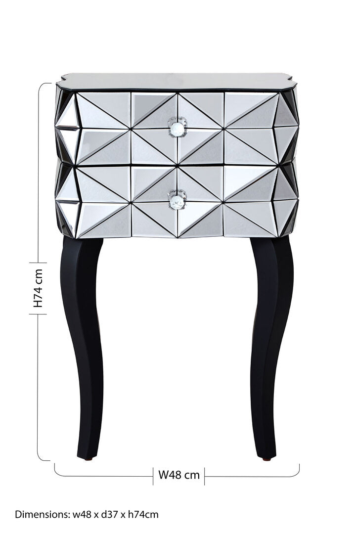 Chester 2 Drawer Bed Side Table in 3D effect