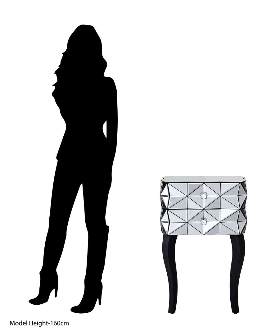 Chester 2 Drawer Bed Side Table in 3D effect