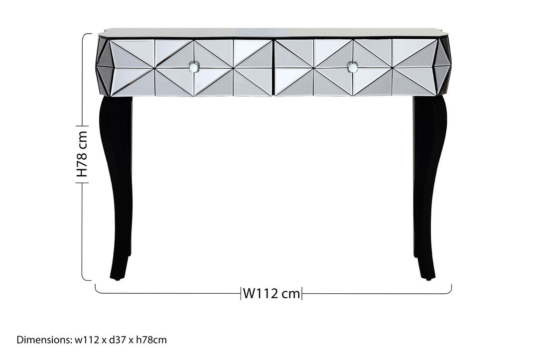 Chester Smoke Glass Two Drawer Console Table