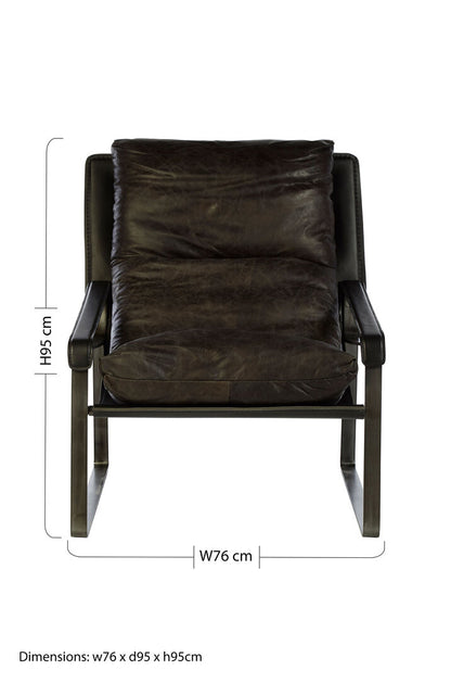 Harrogate Dark Brown Leather Lounge Chair