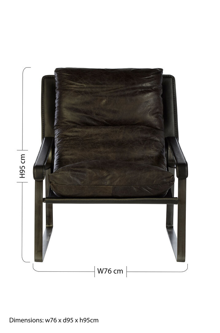 Harrogate Dark Brown Leather Lounge Chair