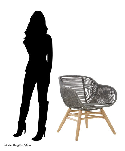 York Grey Rope Armchair