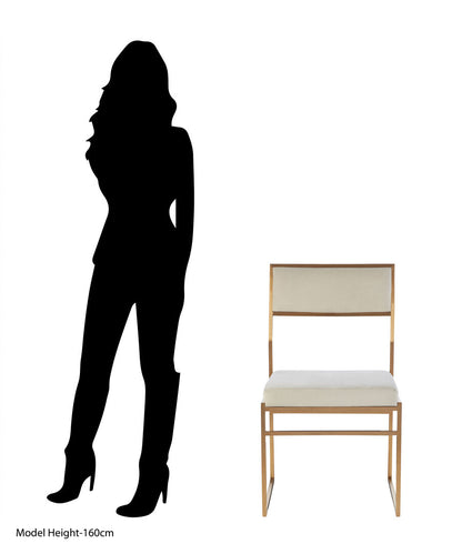 Turin Milky White Velvet Dining Chair