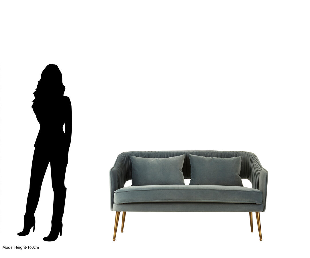 Capri 2 Seater Dusky Blue Velvet Sofa