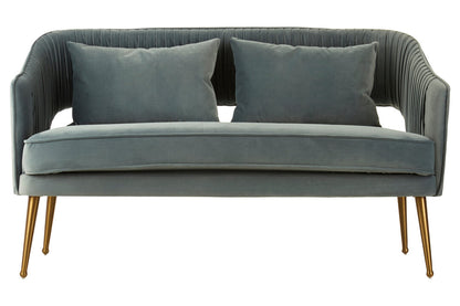 Capri 2 Seater Dusky Blue Velvet Sofa