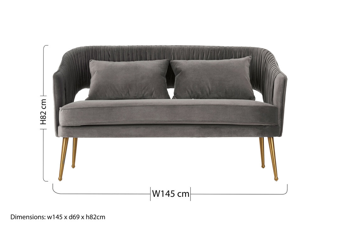 Capri Grey Velvet Sofa