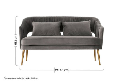 Capri Grey Velvet Sofa