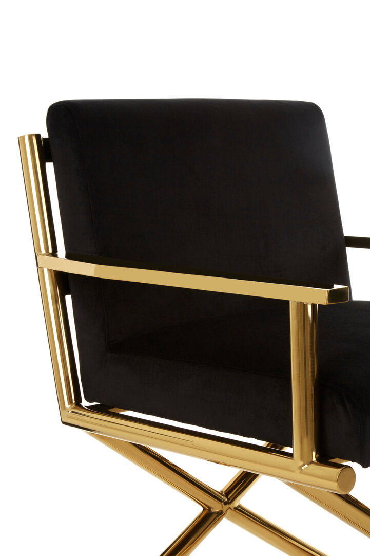 Capri Black Velvet Chair