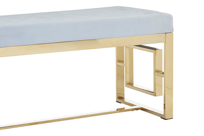 Aurora Powder Grey Tufted Bench