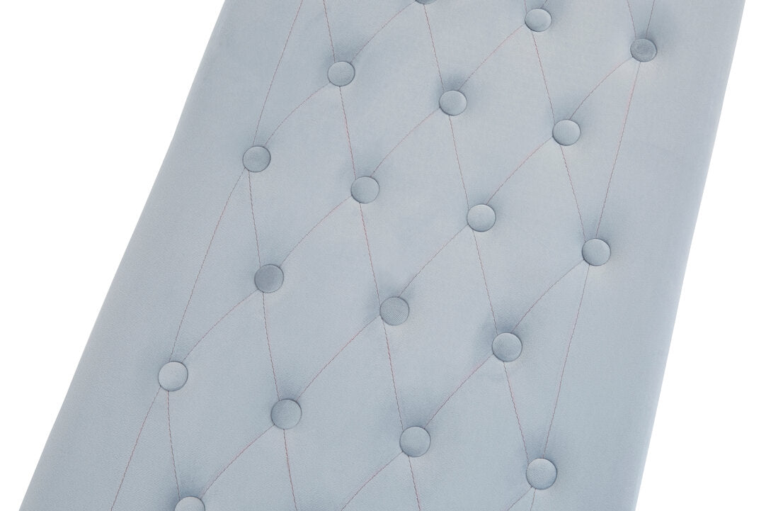 Aurora Powder Grey Tufted Bench