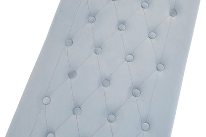 Aurora Powder Grey Tufted Bench