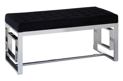 Aurora Black Tufted Bench