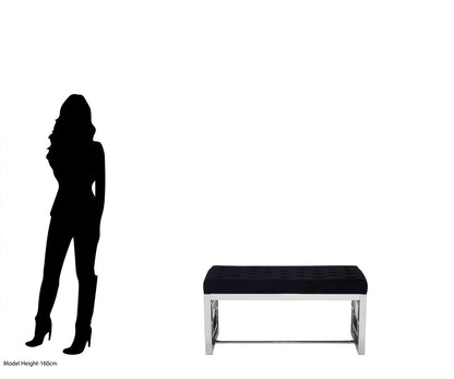 Aurora Black Tufted Bench