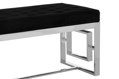 Aurora Black Tufted Bench