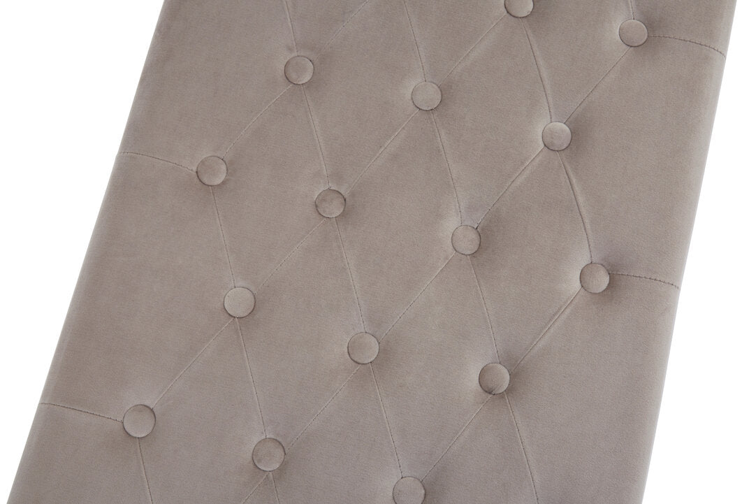 Aurora Mink Velvet Bench with Silver Finish Frame