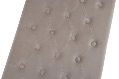 Aurora Mink Velvet Bench with Silver Finish Frame