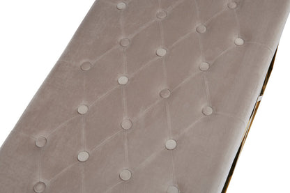 Aurora Mink Velvet Bench with Gold Finish Frame