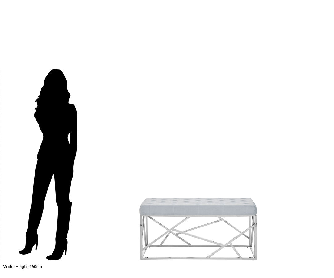 Aurora Powder Blue Geometric Bench