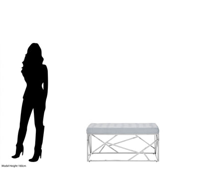 Aurora Powder Blue Geometric Bench