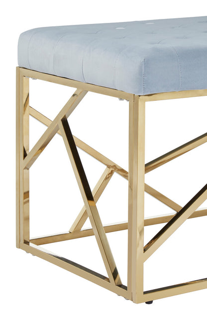 Aurora Gold And Powder Blue Velvet Bench