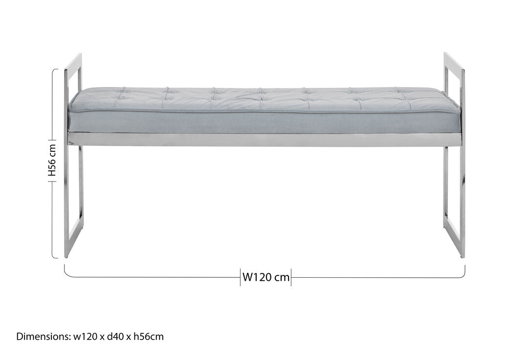 Aurora Powder Blue And Silver Finish Bench