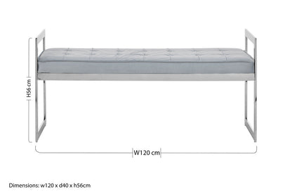 Aurora Powder Blue And Silver Finish Bench