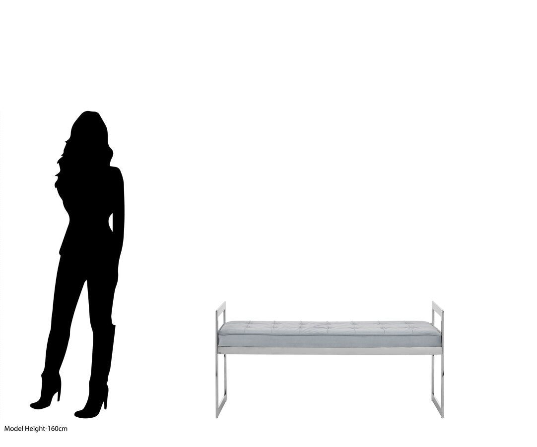 Aurora Powder Blue And Silver Finish Bench