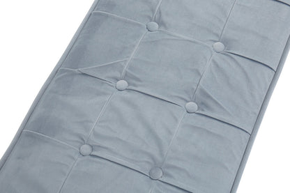 Aurora Powder Blue And Gold Tufted Bench