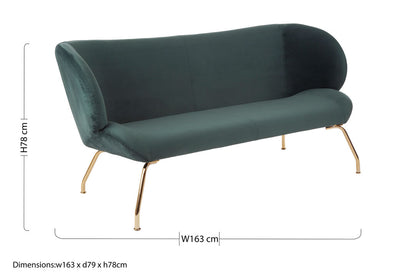 Penzance 2 Seat Green Sofa