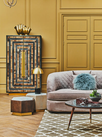 Whitby Three Seat Grey Cotton Velvet Sofa