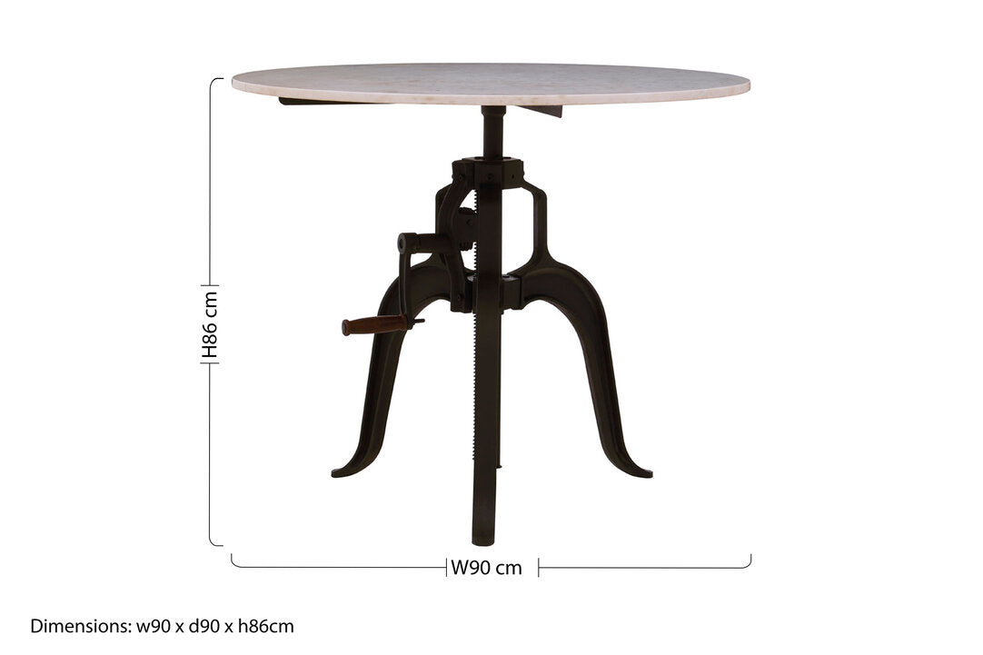Savoy Small Bar Table with White Marble Top