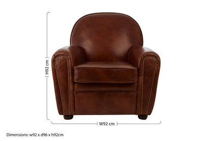 Verona Brown Leather Classic Armchair