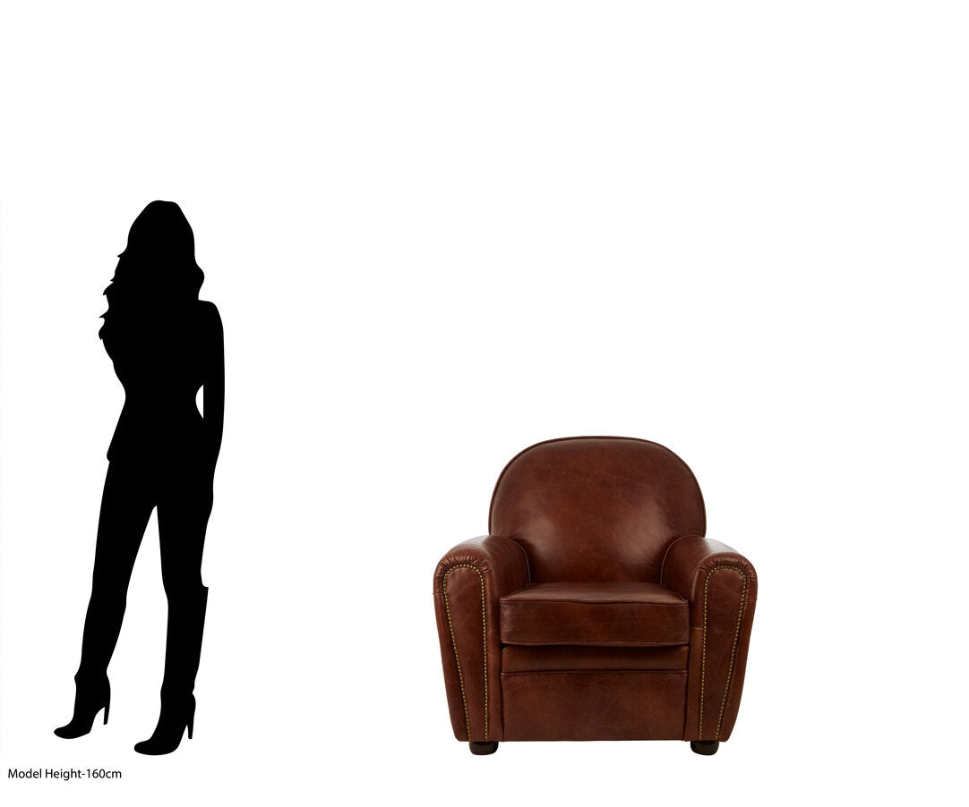 Verona Brown Leather Classic Armchair