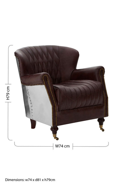 Verona Brown Leather Armchair