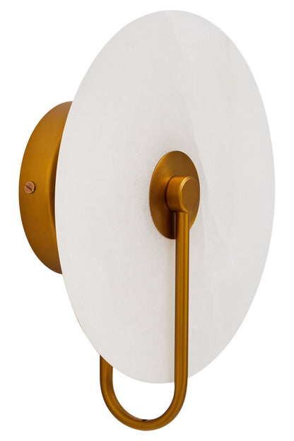 Lisbon White Marble Wall Light with Gold Accent