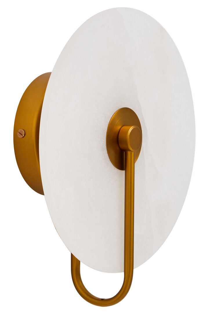 Lisbon White Marble Wall Light with Gold Accent