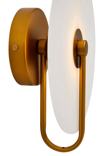 Lisbon White Marble Wall Light with Gold Accent