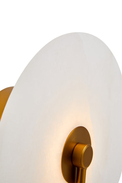 Lisbon White Marble Wall Light with Gold Accent