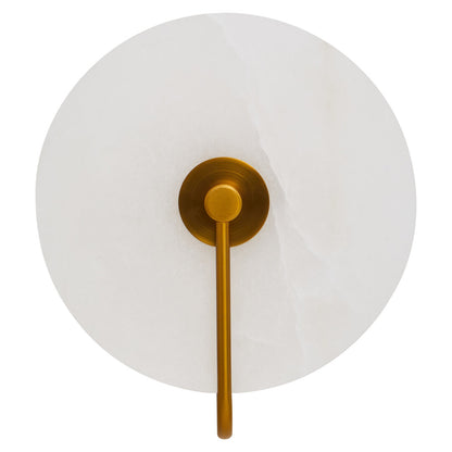 Lisbon White Marble Wall Light with Gold Accent
