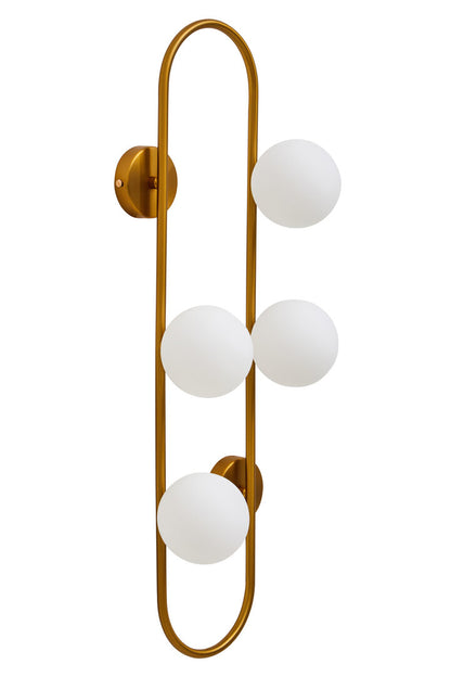 Cambridge Four Bulb White Glass Wall Light