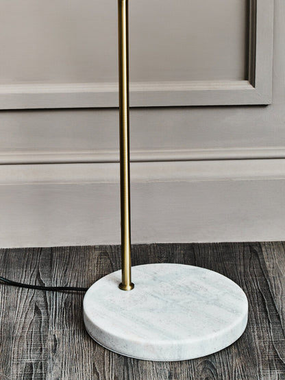 Oxford White Marble and Gold Floor Lamp