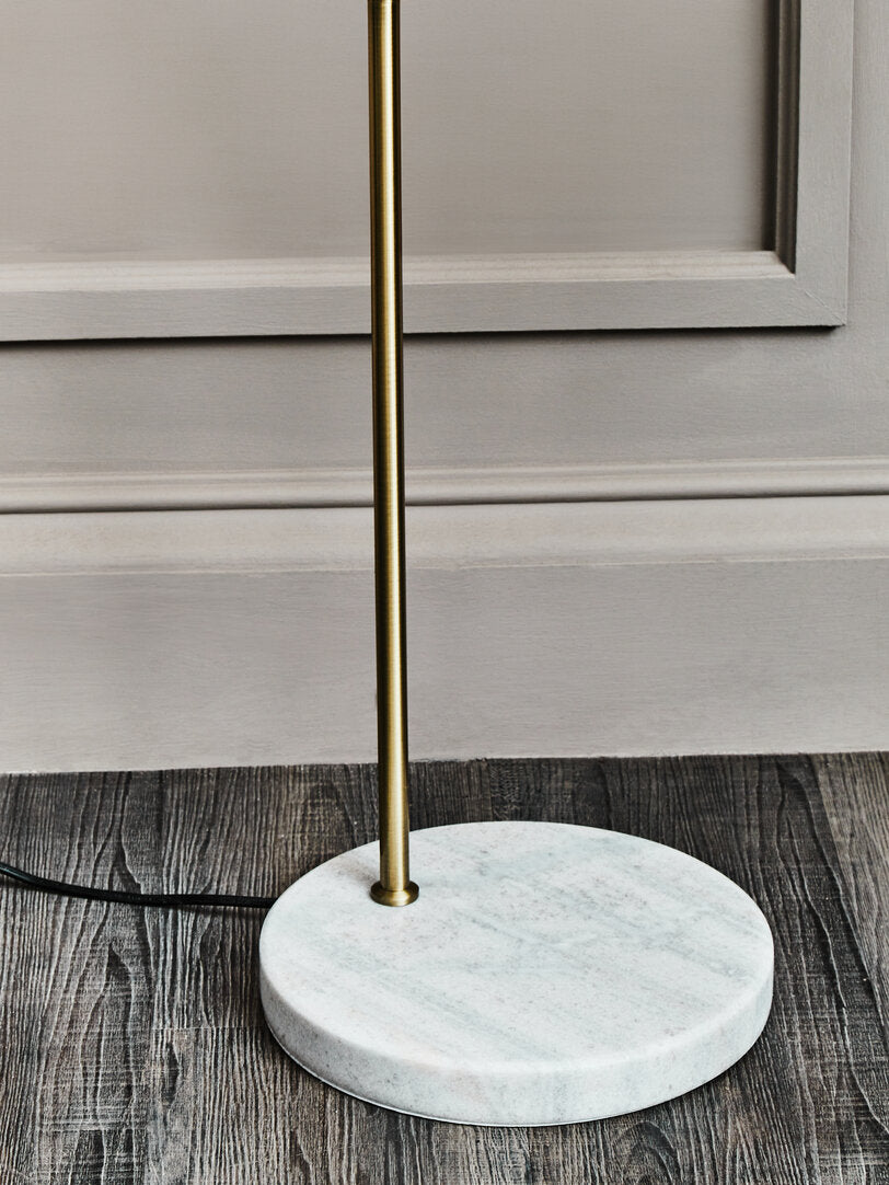 Oxford White Marble and Gold Floor Lamp
