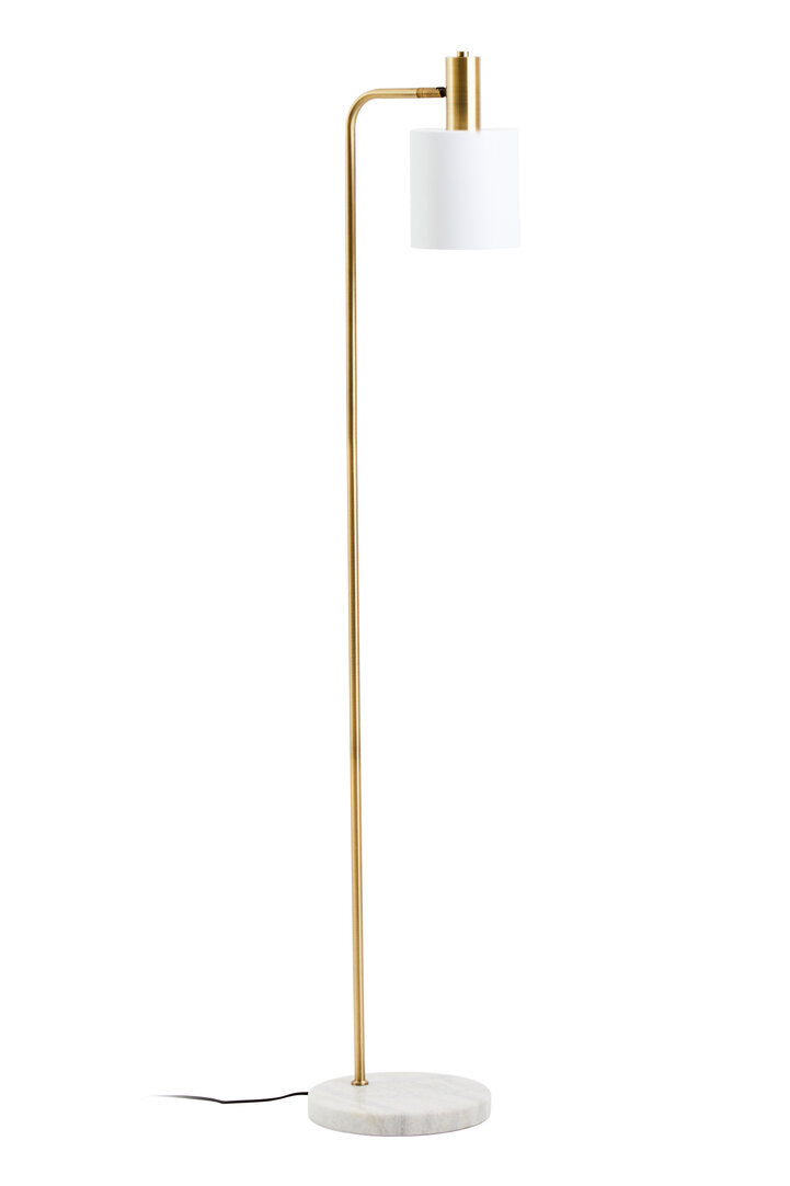 Oxford White Marble and Gold Floor Lamp