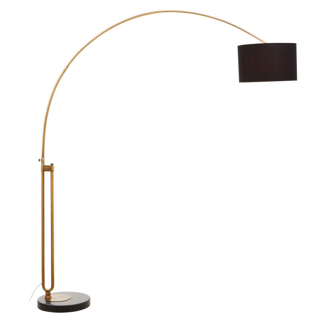 Madison Antique Brass Floor Lamp with Black Marble Base