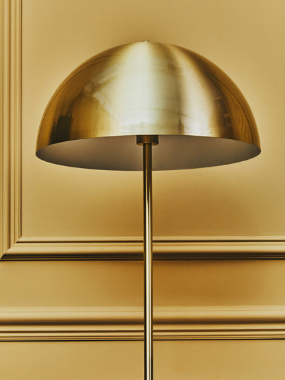 Notting Brushed Brass Floor Lamp with Black Marble Base