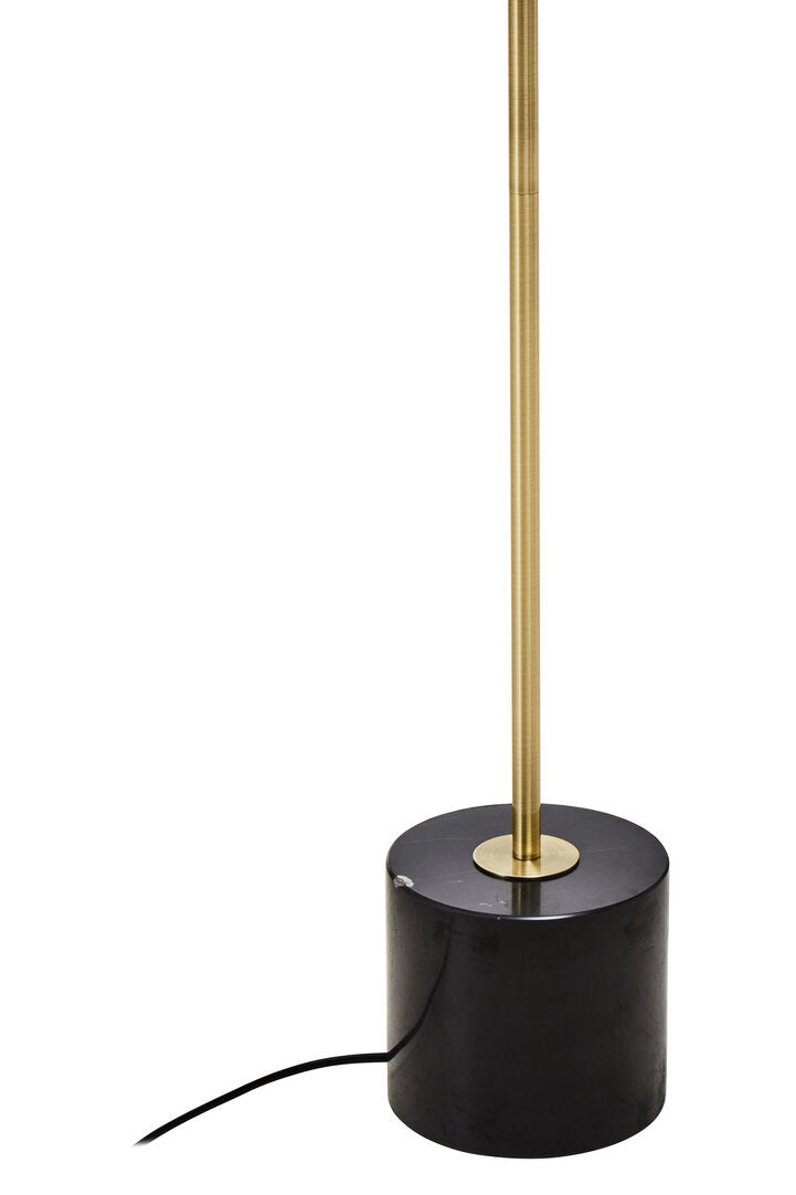 Notting Brushed Brass Floor Lamp with Black Marble Base