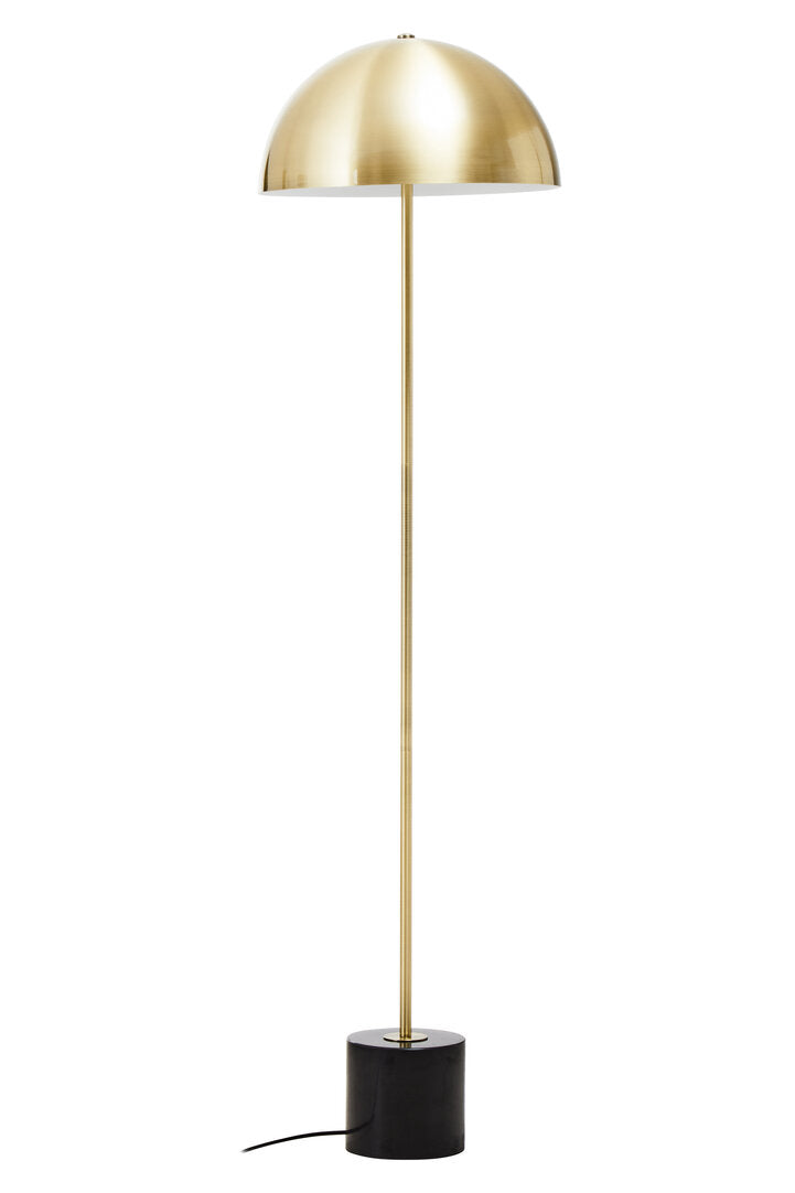 Notting Brushed Brass Floor Lamp with Black Marble Base